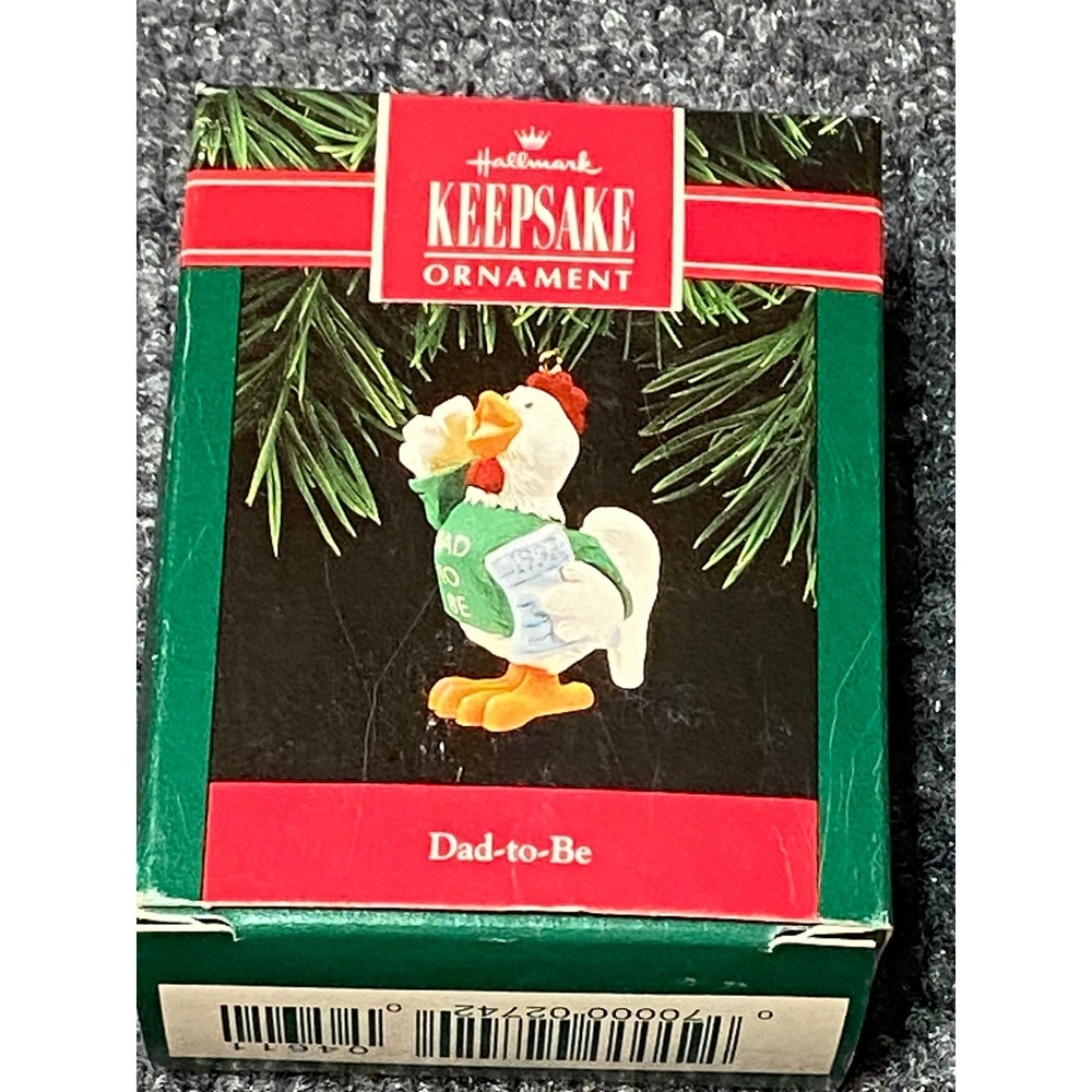 Hallmark Keepsake Ornament Dad-to-Be Chicken 1992 Handcrafted‎ NOS Collectible